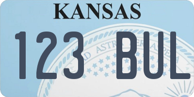 KS license plate 123BUL