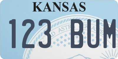 KS license plate 123BUM