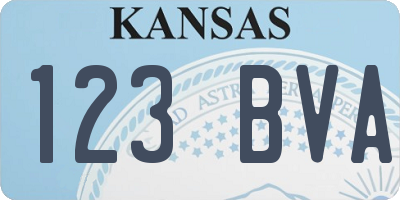 KS license plate 123BVA
