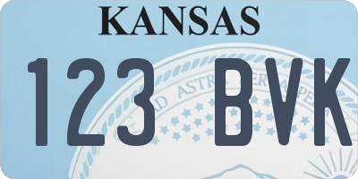 KS license plate 123BVK