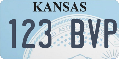 KS license plate 123BVP