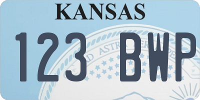 KS license plate 123BWP