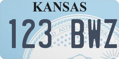 KS license plate 123BWZ