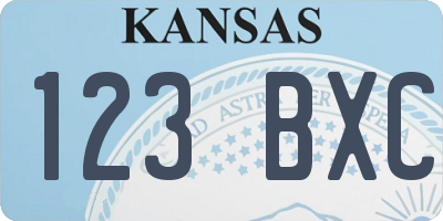 KS license plate 123BXC