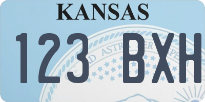 KS license plate 123BXH