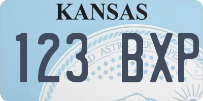 KS license plate 123BXP