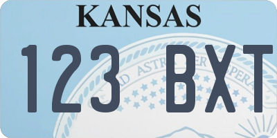 KS license plate 123BXT