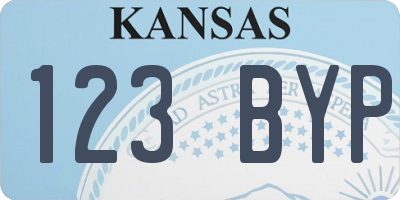 KS license plate 123BYP