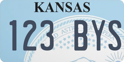 KS license plate 123BYS