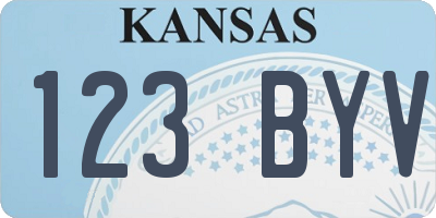 KS license plate 123BYV