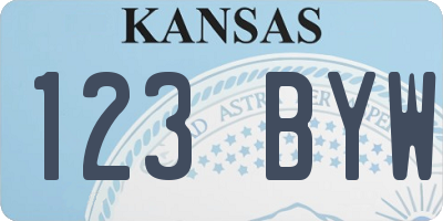 KS license plate 123BYW