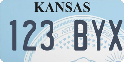 KS license plate 123BYX
