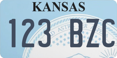 KS license plate 123BZC