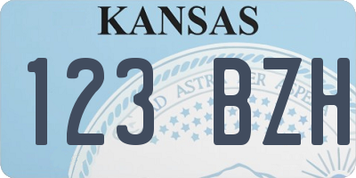 KS license plate 123BZH