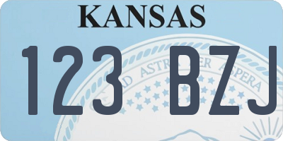 KS license plate 123BZJ