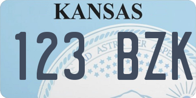 KS license plate 123BZK