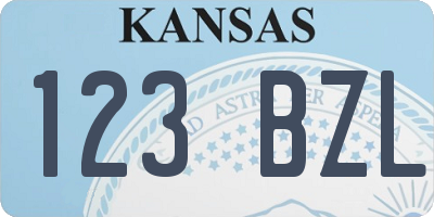 KS license plate 123BZL