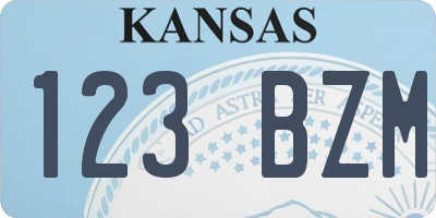 KS license plate 123BZM
