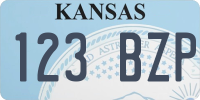 KS license plate 123BZP
