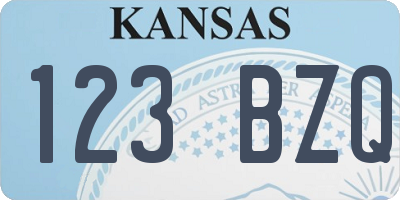 KS license plate 123BZQ