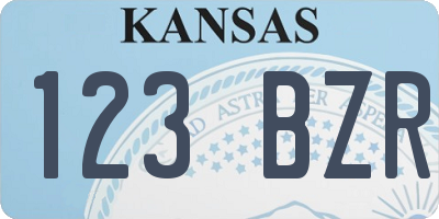 KS license plate 123BZR