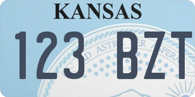 KS license plate 123BZT