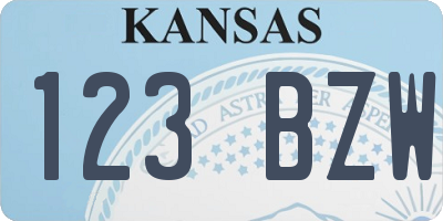 KS license plate 123BZW