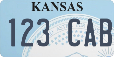 KS license plate 123CAB