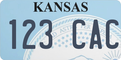KS license plate 123CAC