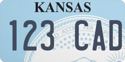 KS license plate 123CAD