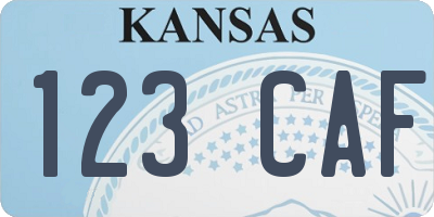 KS license plate 123CAF