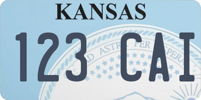 KS license plate 123CAI