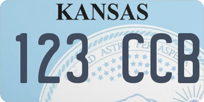 KS license plate 123CCB