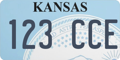 KS license plate 123CCE