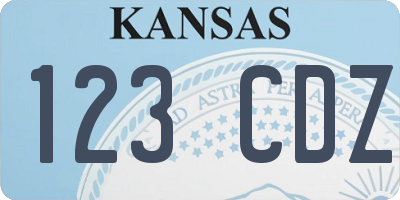 KS license plate 123CDZ