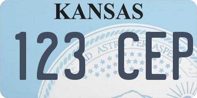 KS license plate 123CEP