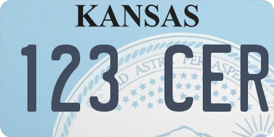 KS license plate 123CER
