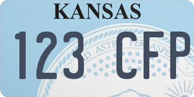 KS license plate 123CFP