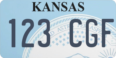 KS license plate 123CGF