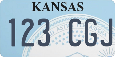 KS license plate 123CGJ