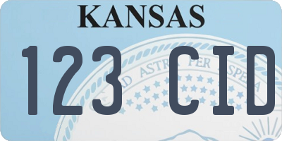 KS license plate 123CID