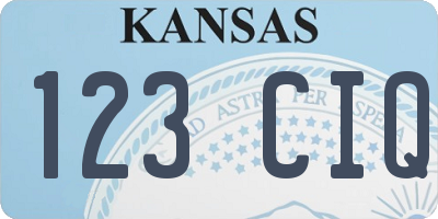 KS license plate 123CIQ