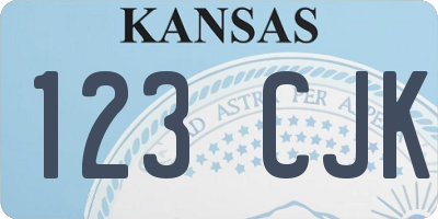 KS license plate 123CJK