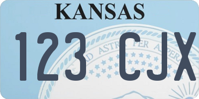 KS license plate 123CJX