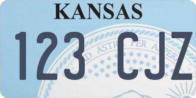 KS license plate 123CJZ