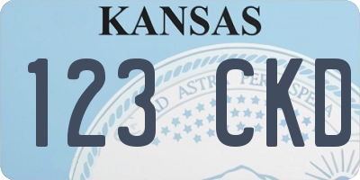 KS license plate 123CKD