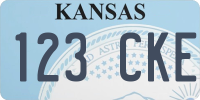 KS license plate 123CKE