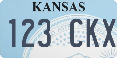 KS license plate 123CKX