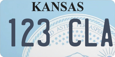 KS license plate 123CLA