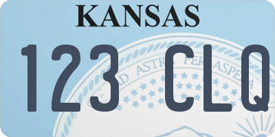 KS license plate 123CLQ